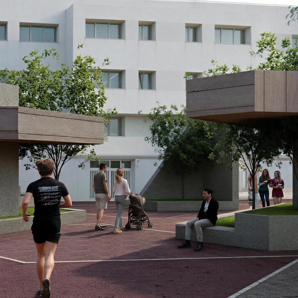 Servirse de la geometría triangular de la plaza Pedro Alcántara para desarrollar el proyecto fue la génesis de esta propuesta de Recon Arquitectura