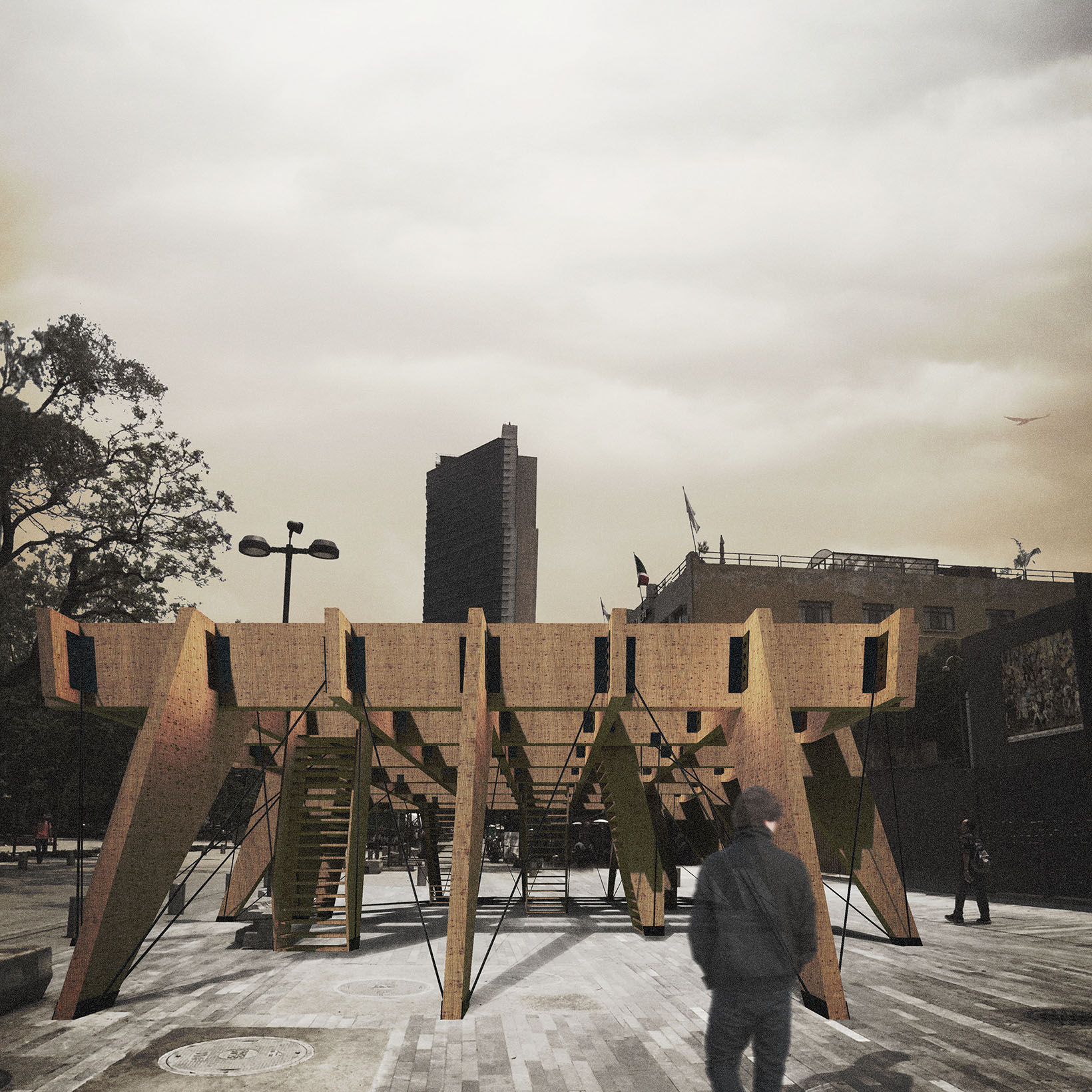 Cloud 9 es una nueva forma de relacionarnos a nivel urbano abandonando la cota del suelo propuesta por Recon Arquitectura