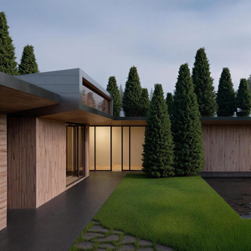 Casa modular propuesta por Recon Arquitetura en torno al patio como unidad esencial de la organización