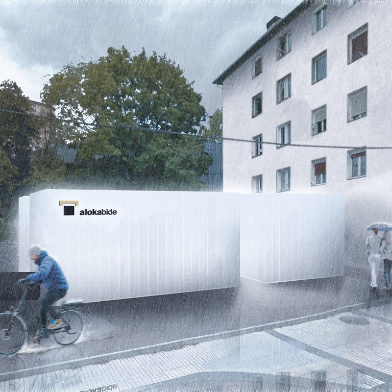 En este concurso para la ampliación de las oficinas de Alokabide, Recon Arquitectura propuso un volumen claramente diferenciado de la preexistencia
