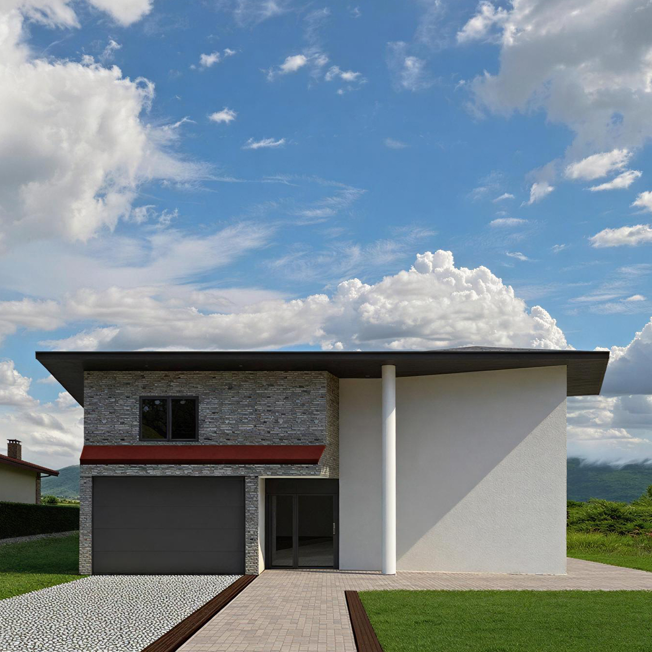 En esta vivienda unifamiliar Recon Arquitectura diseñó una casa que se adaptara a la forma triangular del solar
