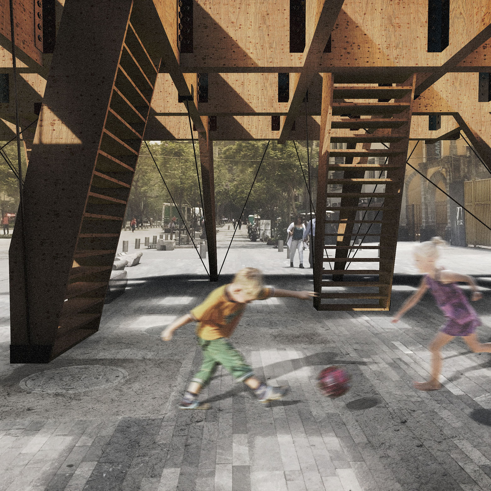 Cloud 9 es una nueva forma de relacionarnos a nivel urbano abandonando la cota del suelo propuesta por Recon Arquitectura
