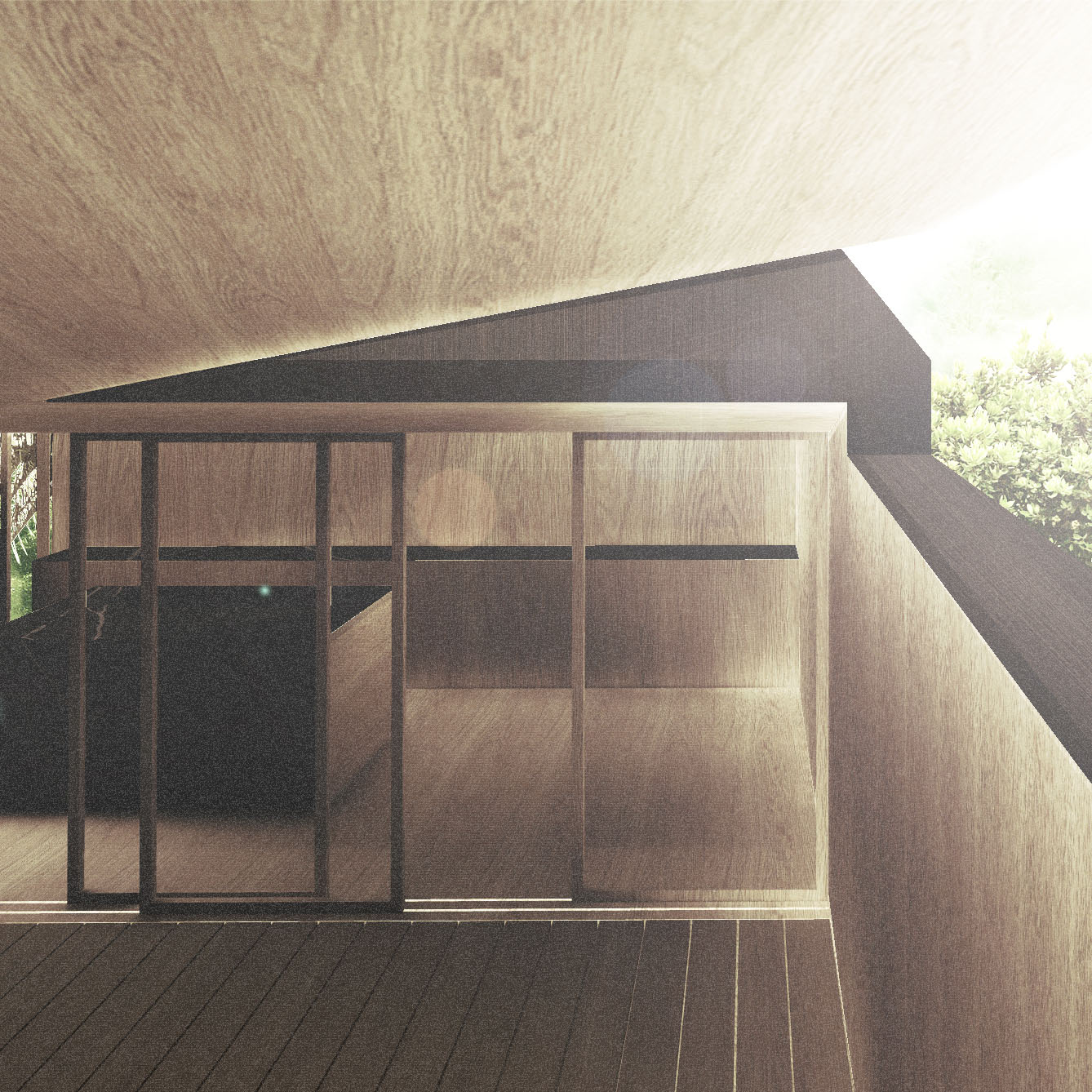Casa modular propuesta por Recon Arquitetura en torno al patio como unidad esencial de la organización