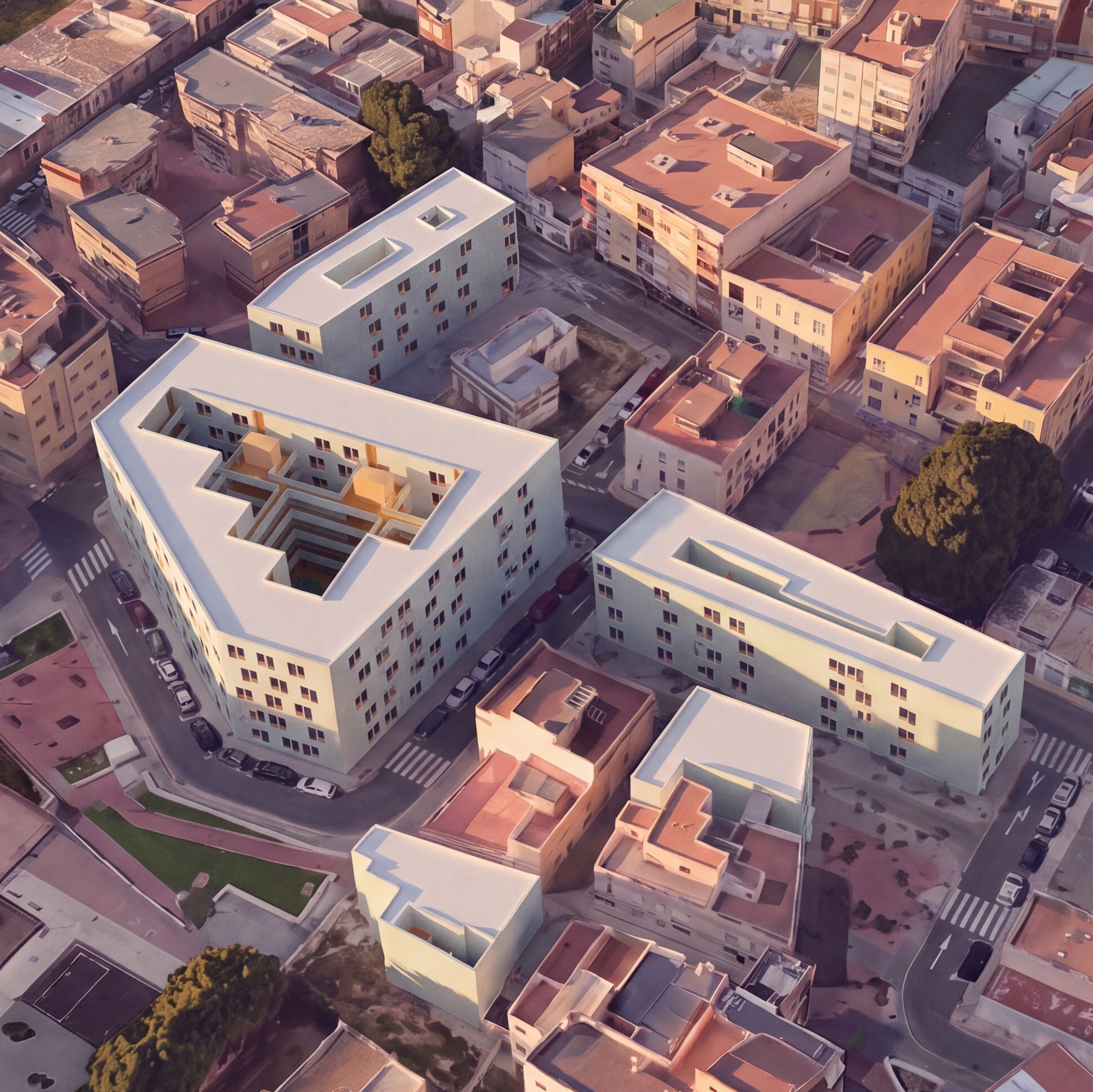 En este concurso para 94 viviendas de protección oficial, Recon Arquitectura diseñó 5 edificios vinculados a la tradición de la zona