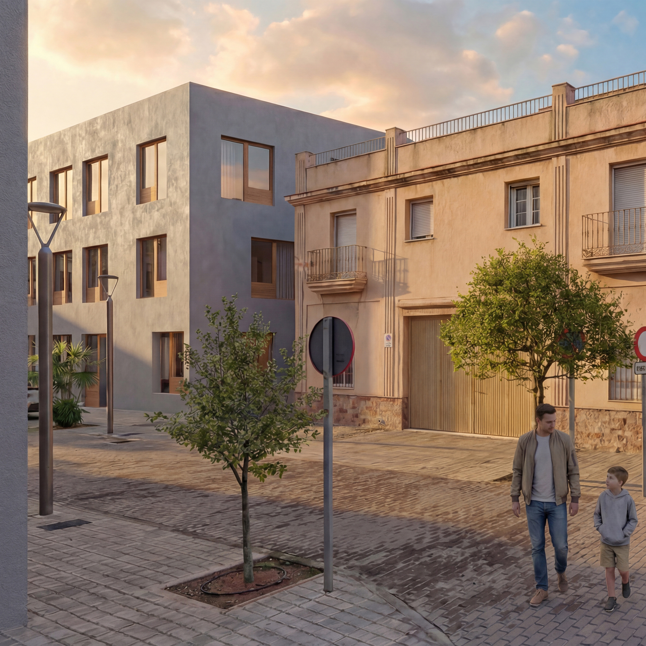 En este concurso para 94 viviendas de protección oficial, Recon Arquitectura diseñó 5 edificios vinculados a la tradición de la zona