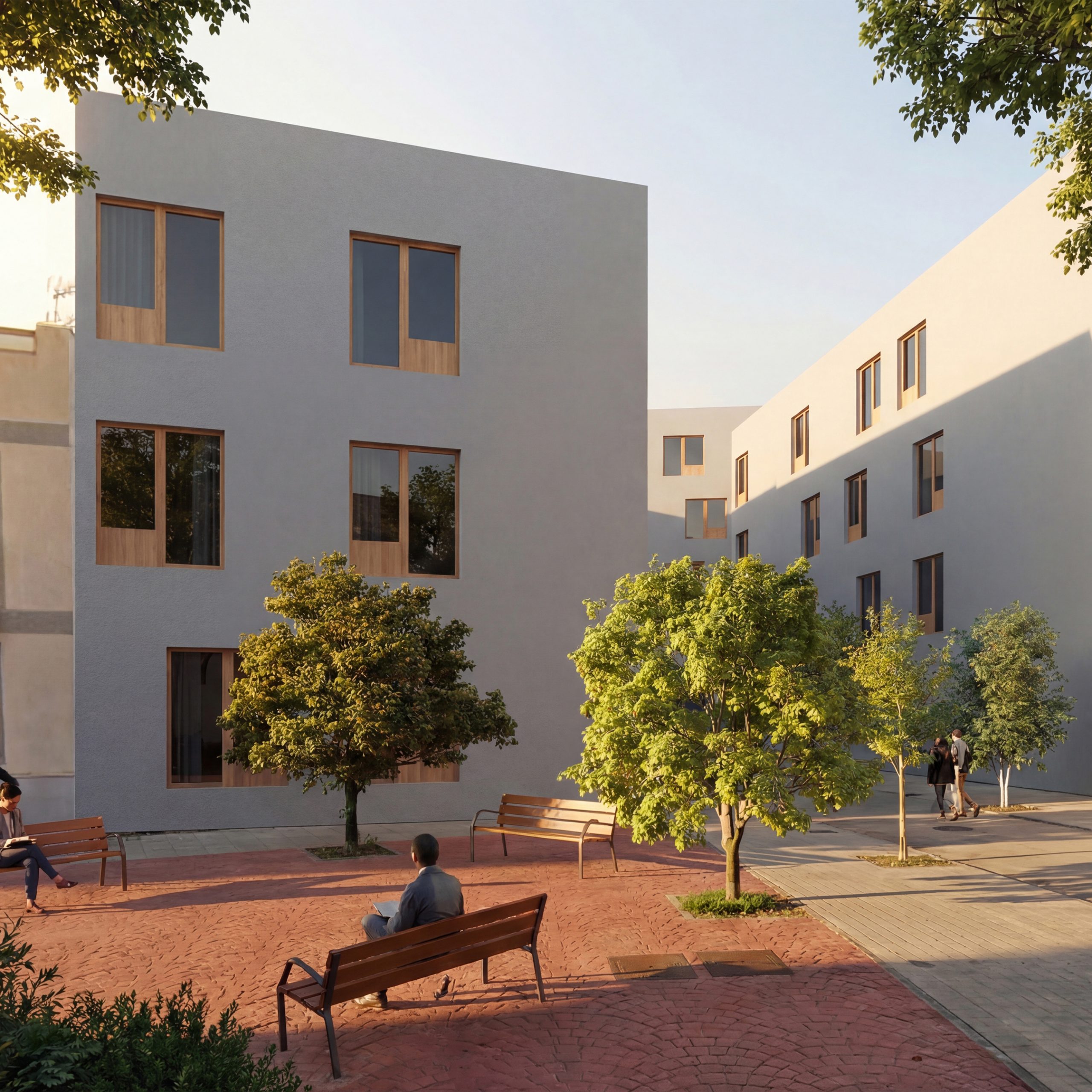 En este concurso para 94 viviendas de protección oficial, Recon Arquitectura diseñó 5 edificios vinculados a la tradición de la zona