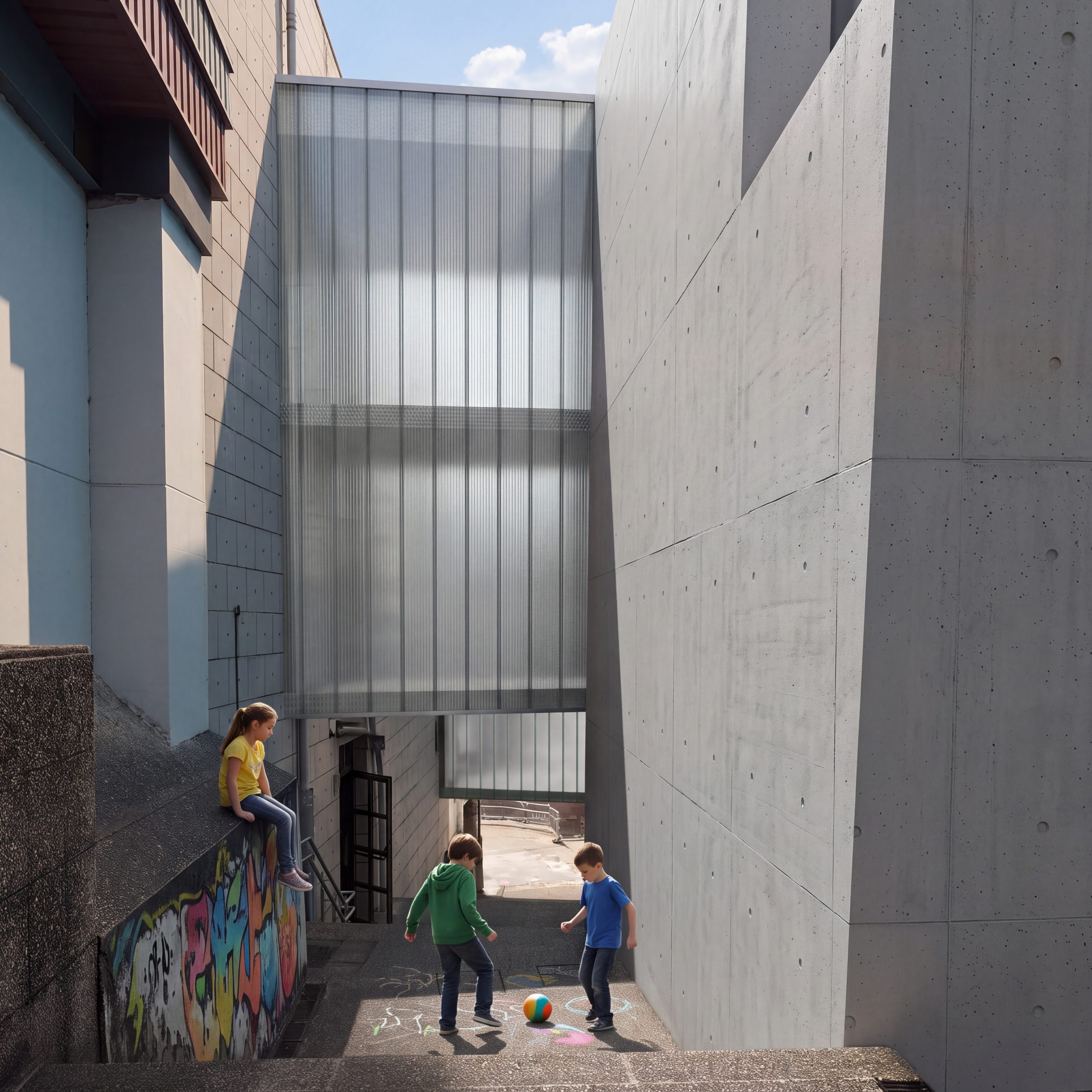 El puente es el edificio propuesto por Recon Arquitectura para conectar dos edificios entre sí